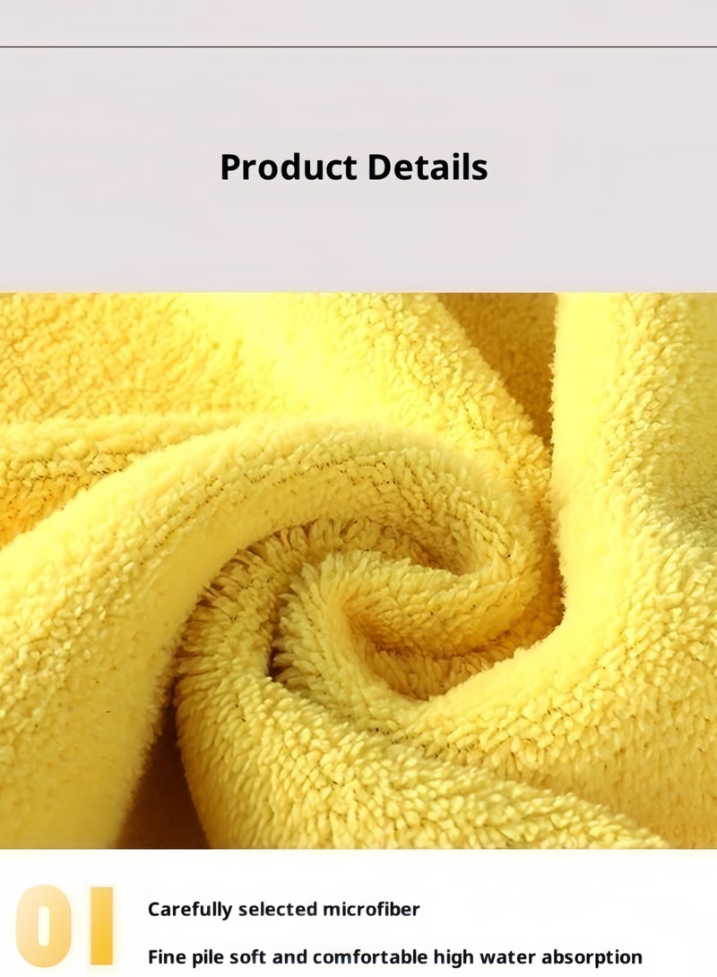 قماش تنظيف مايكروفايبر (مجموعة من 5 قطع) – مزدوج الجانب سميح، ماصٍ، مائي وجاف | منزل/مطبخ/سيارة - Image 3